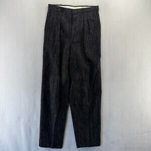 Vintage Touch Slacks Mens 30x31 Gray Black Salt Pepper USA Pleated Old Money 80s